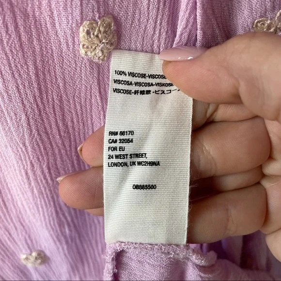 Free People Embroidered Fable Midi Dress Lilac - Picture 5 of 8